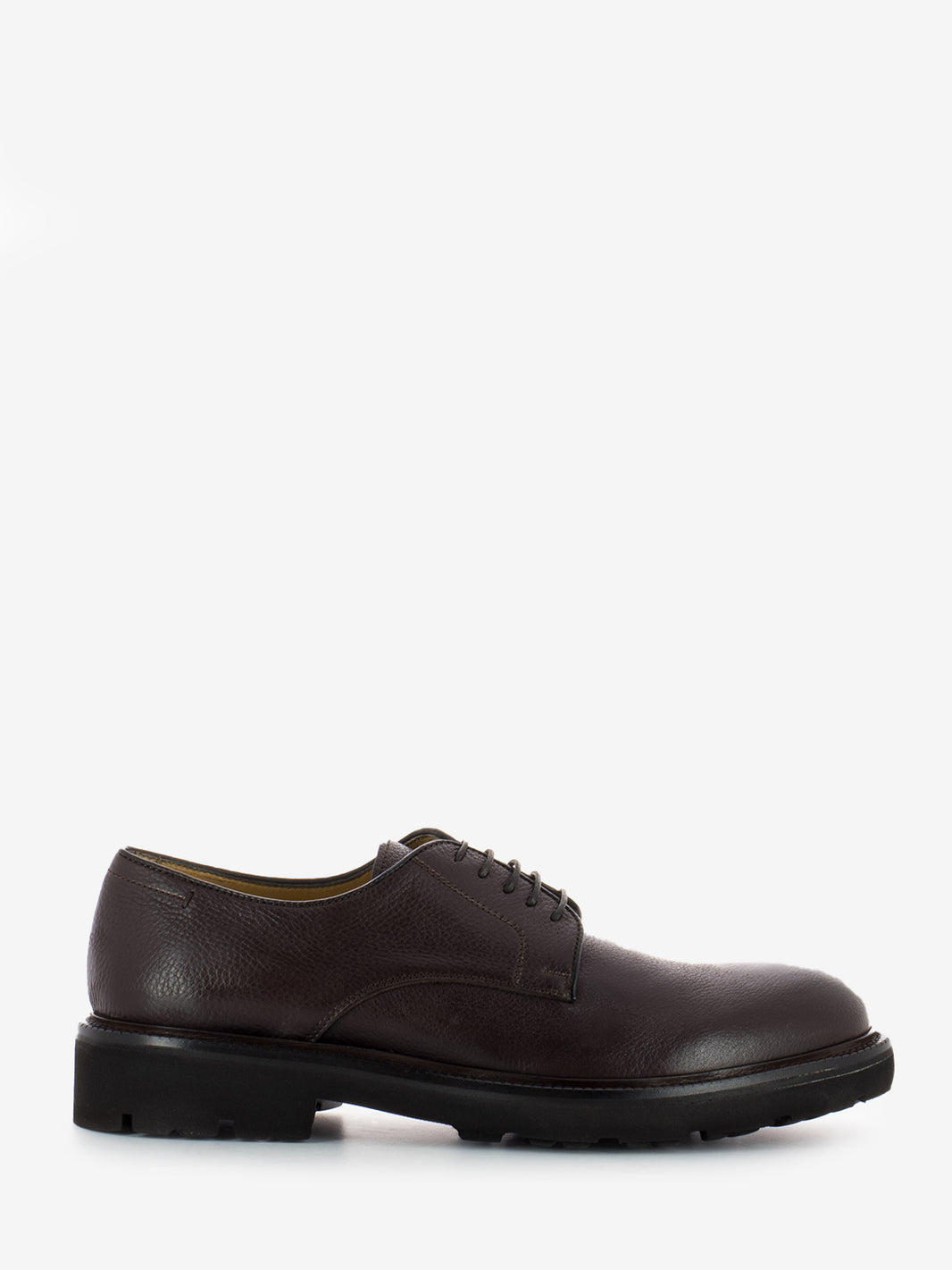 Brown hammered leather derby