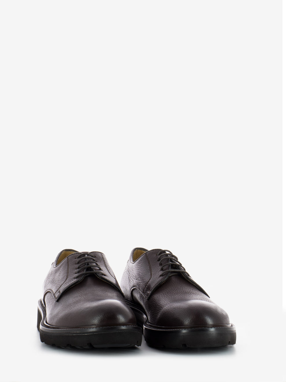 Brown hammered leather derby