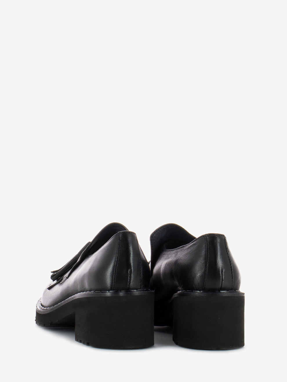 Black/Grey Fringe and Tassel Loafers