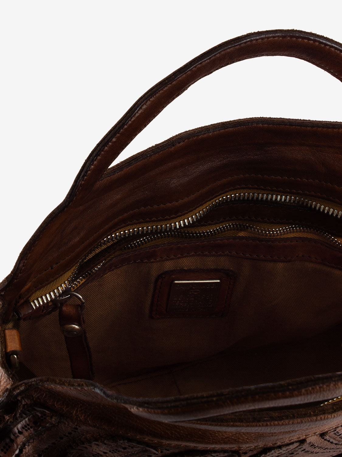 Laser Edera cognac handbag