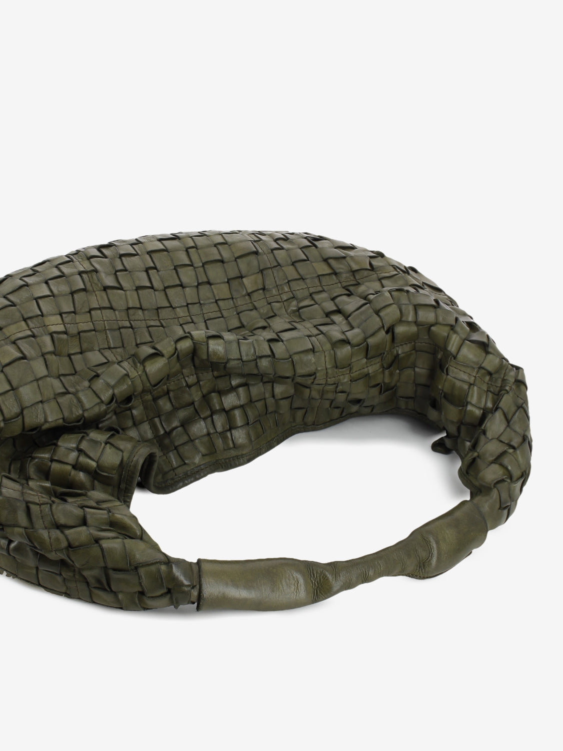Atena Shoulder Bag with Green Weave
