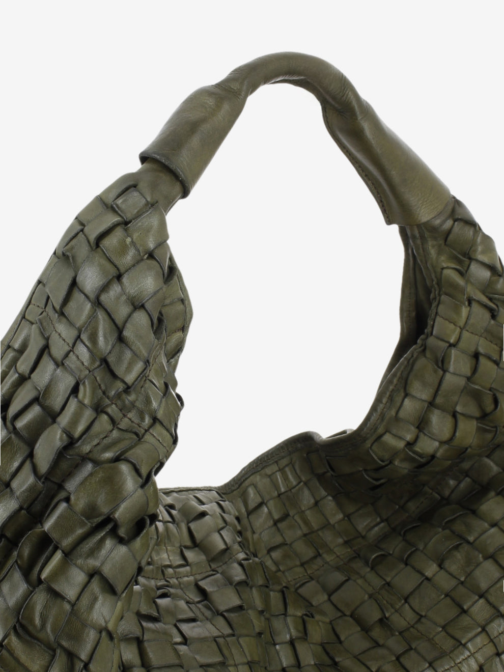 Atena Shoulder Bag with Green Weave