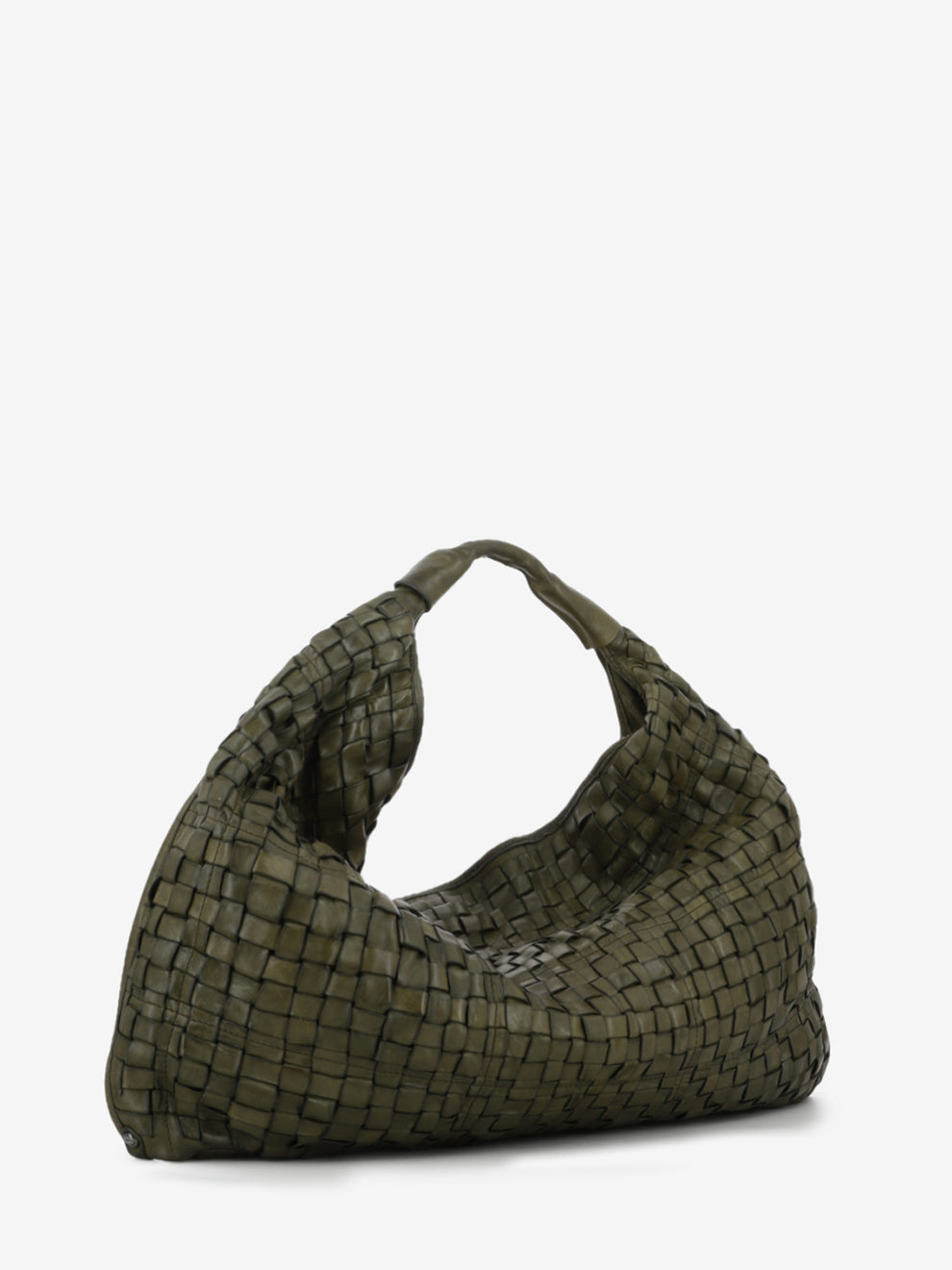 Atena Shoulder Bag with Green Weave