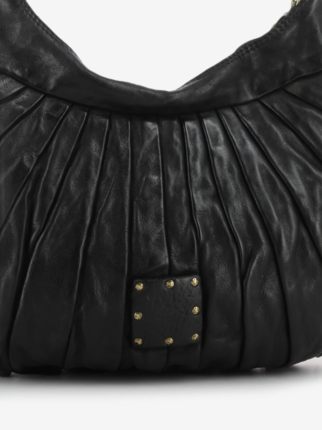 Black pleated Luna shoulder bag
