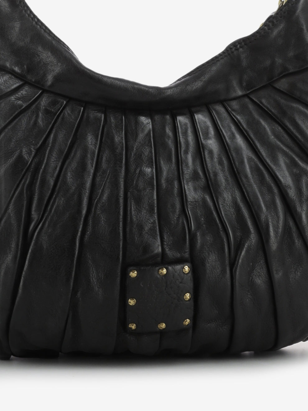Black pleated Luna shoulder bag