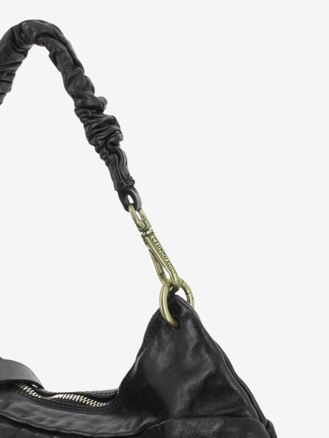 Black pleated Luna shoulder bag