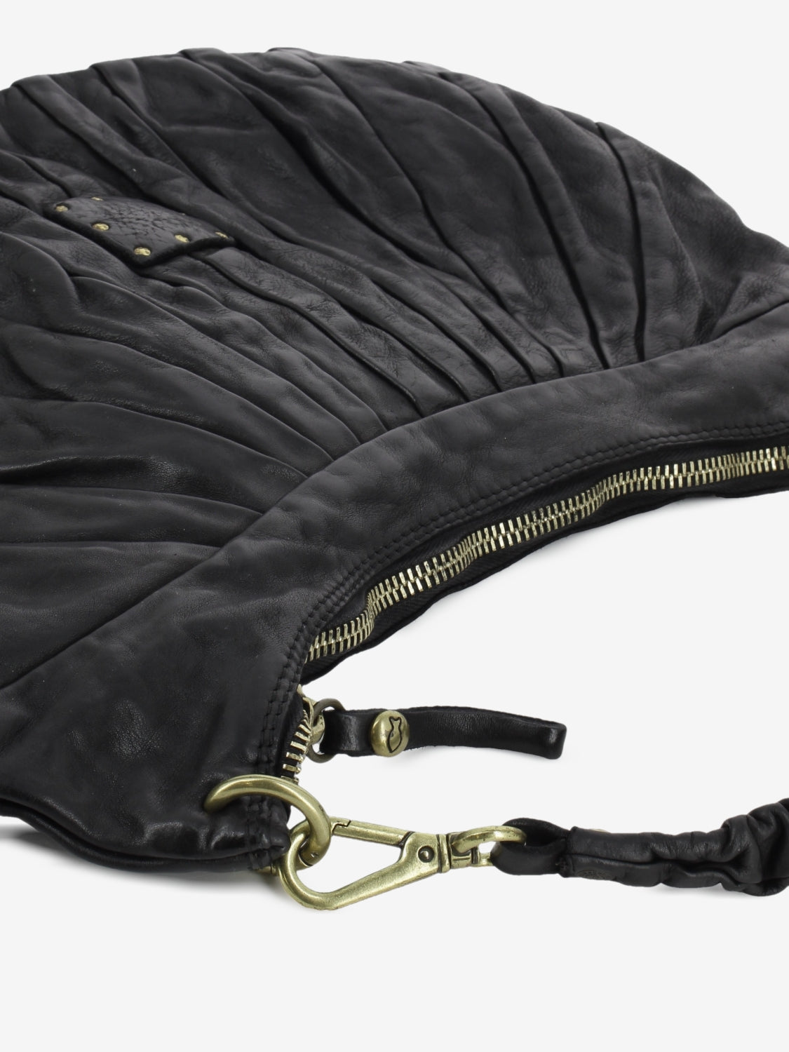 Black pleated Luna shoulder bag