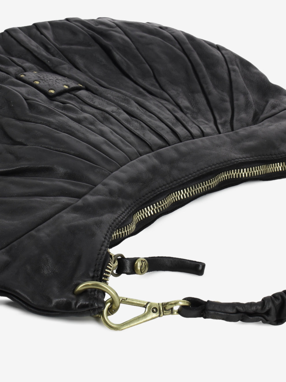 Black pleated Luna shoulder bag