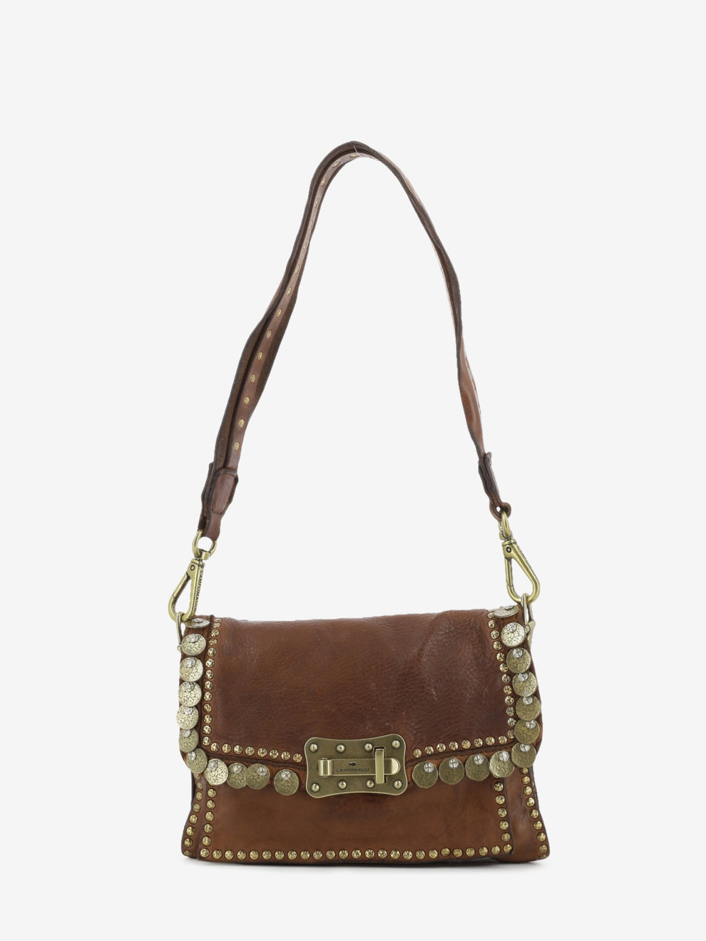 Agnese brown leather shoulder bag