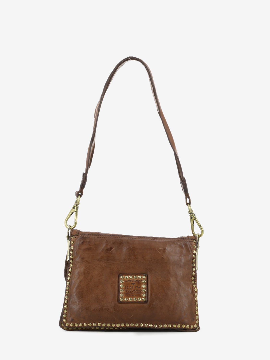 Agnese brown leather shoulder bag