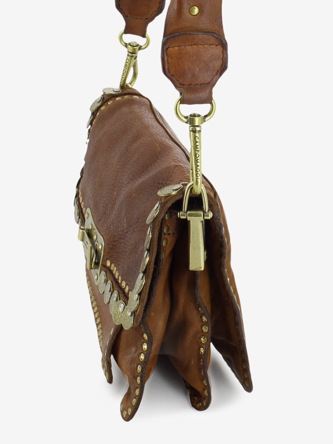 Agnese brown leather shoulder bag