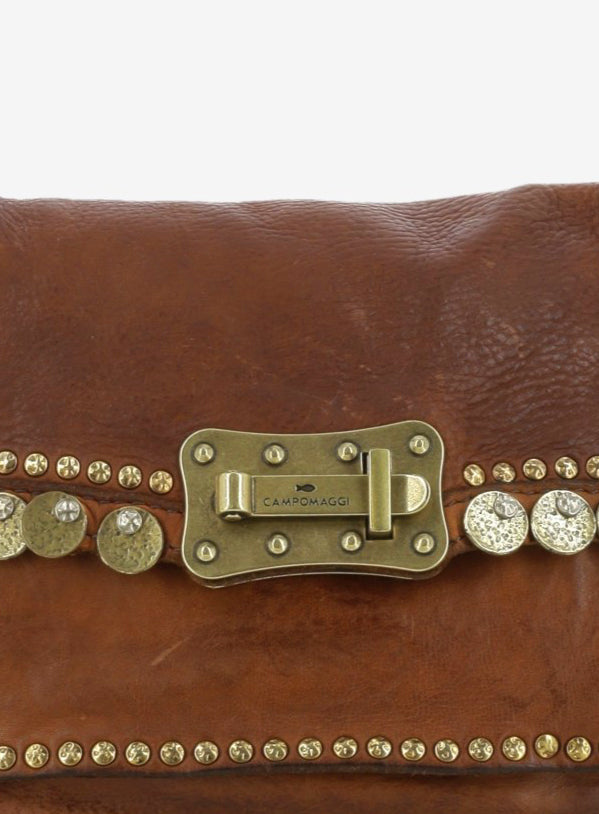 Agnese brown leather shoulder bag