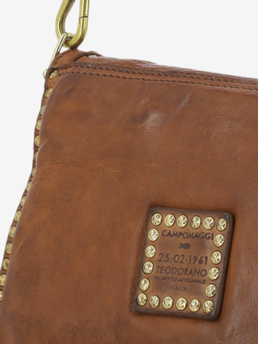 Agnese brown leather shoulder bag