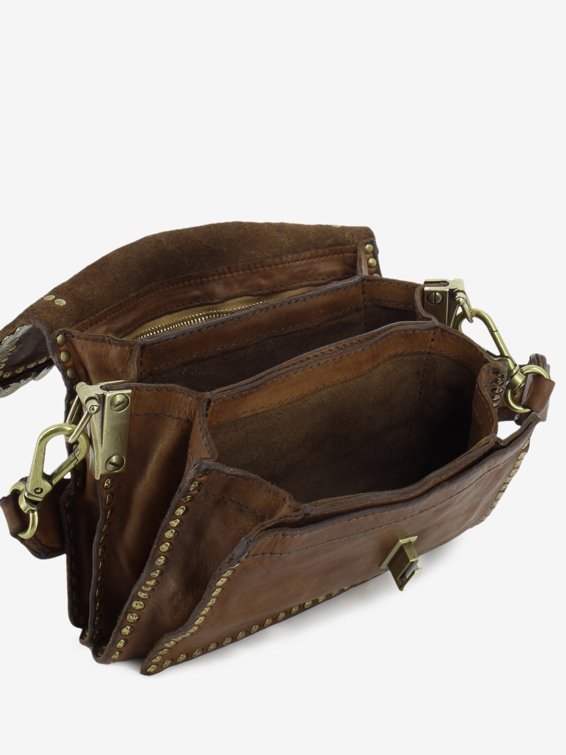Agnese brown leather shoulder bag