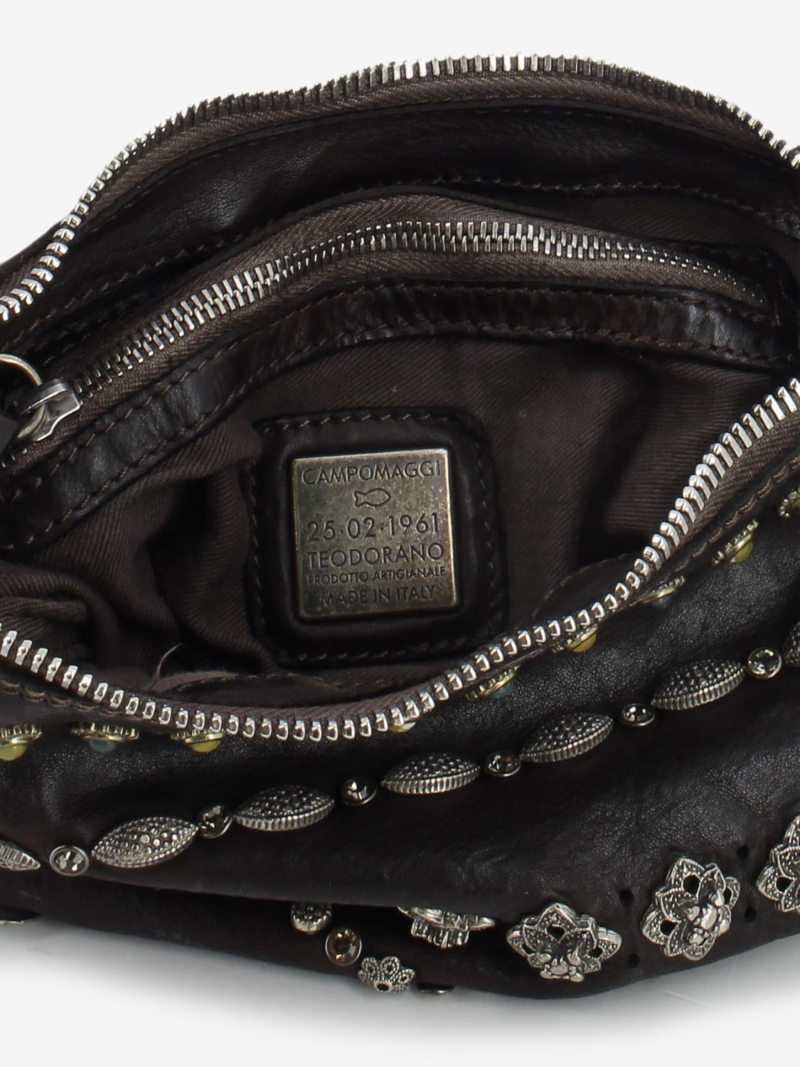 Asteria Brown Studded Leather Bag
