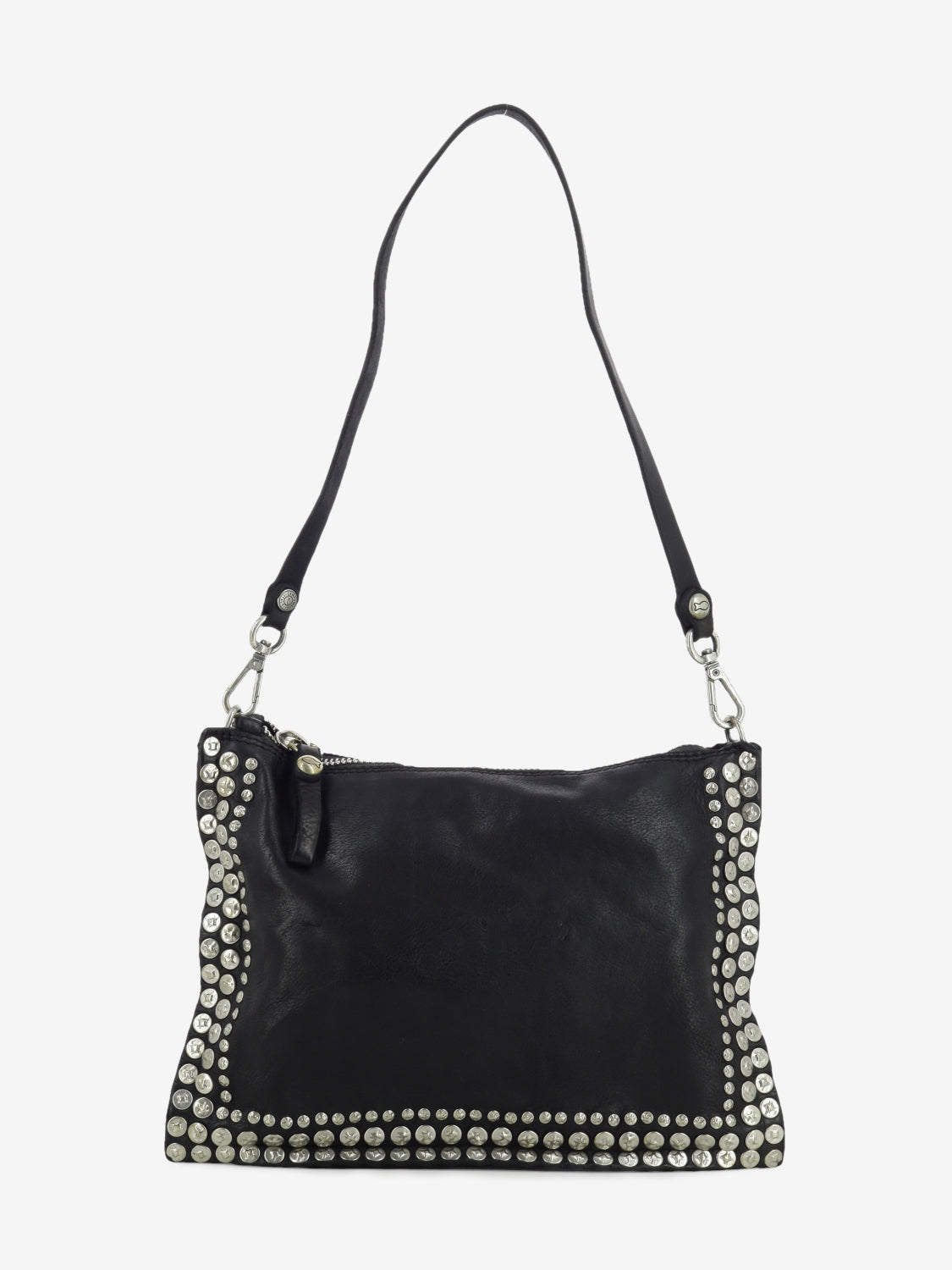 Borsa Asteria in pelle con borchie nera