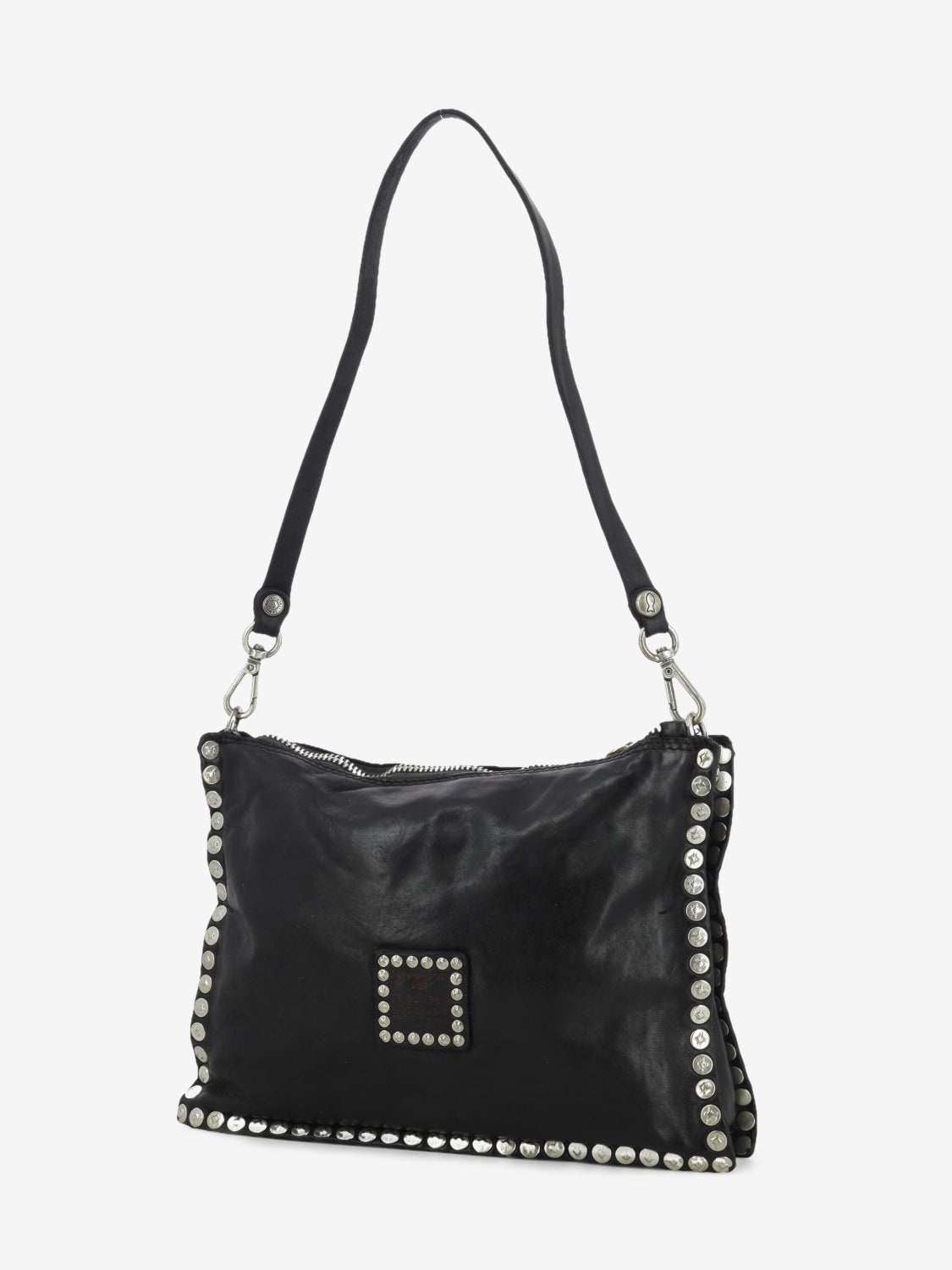 Borsa Asteria in pelle con borchie nera