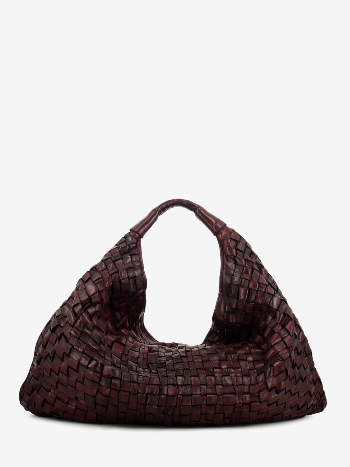 Atena braided leather bag in maroon