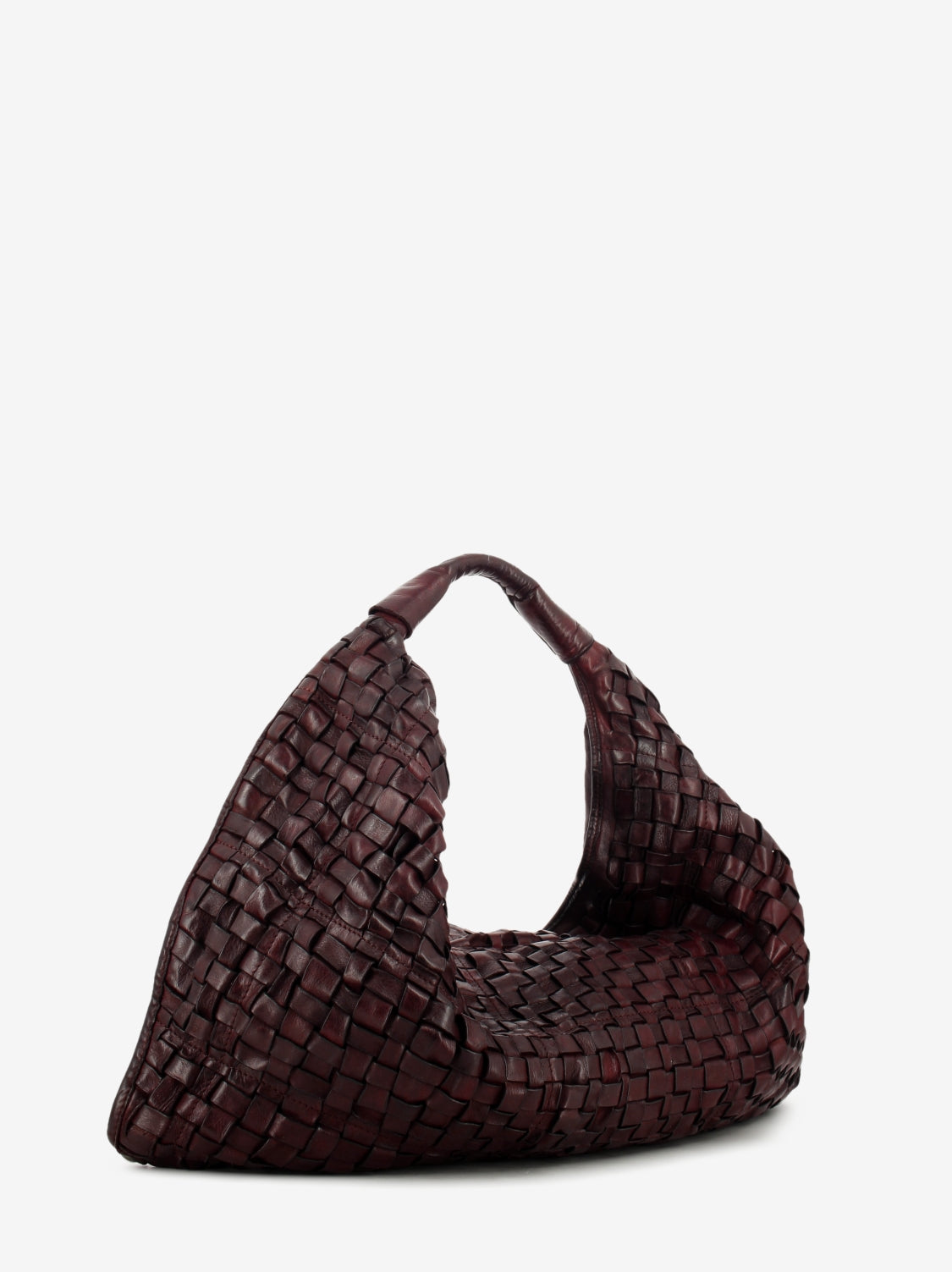 Atena braided leather bag in maroon