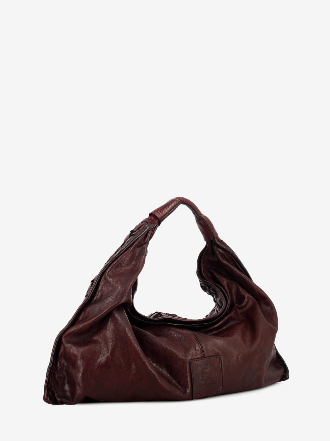 Atena braided leather bag in maroon