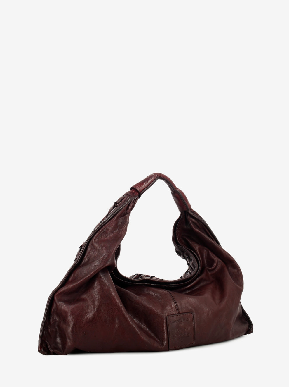Atena braided leather bag in maroon