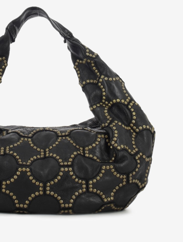 Marisa studded leather bag in black