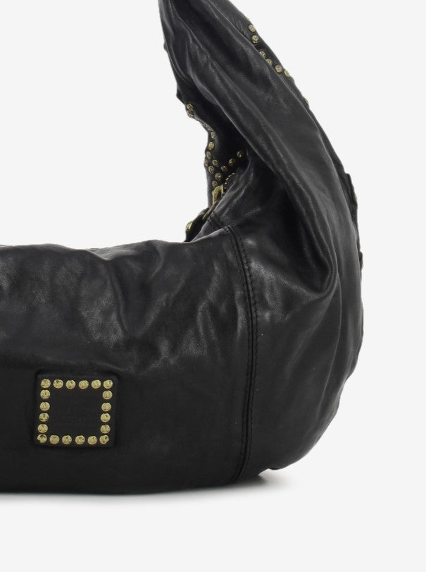 Marisa studded leather bag in black