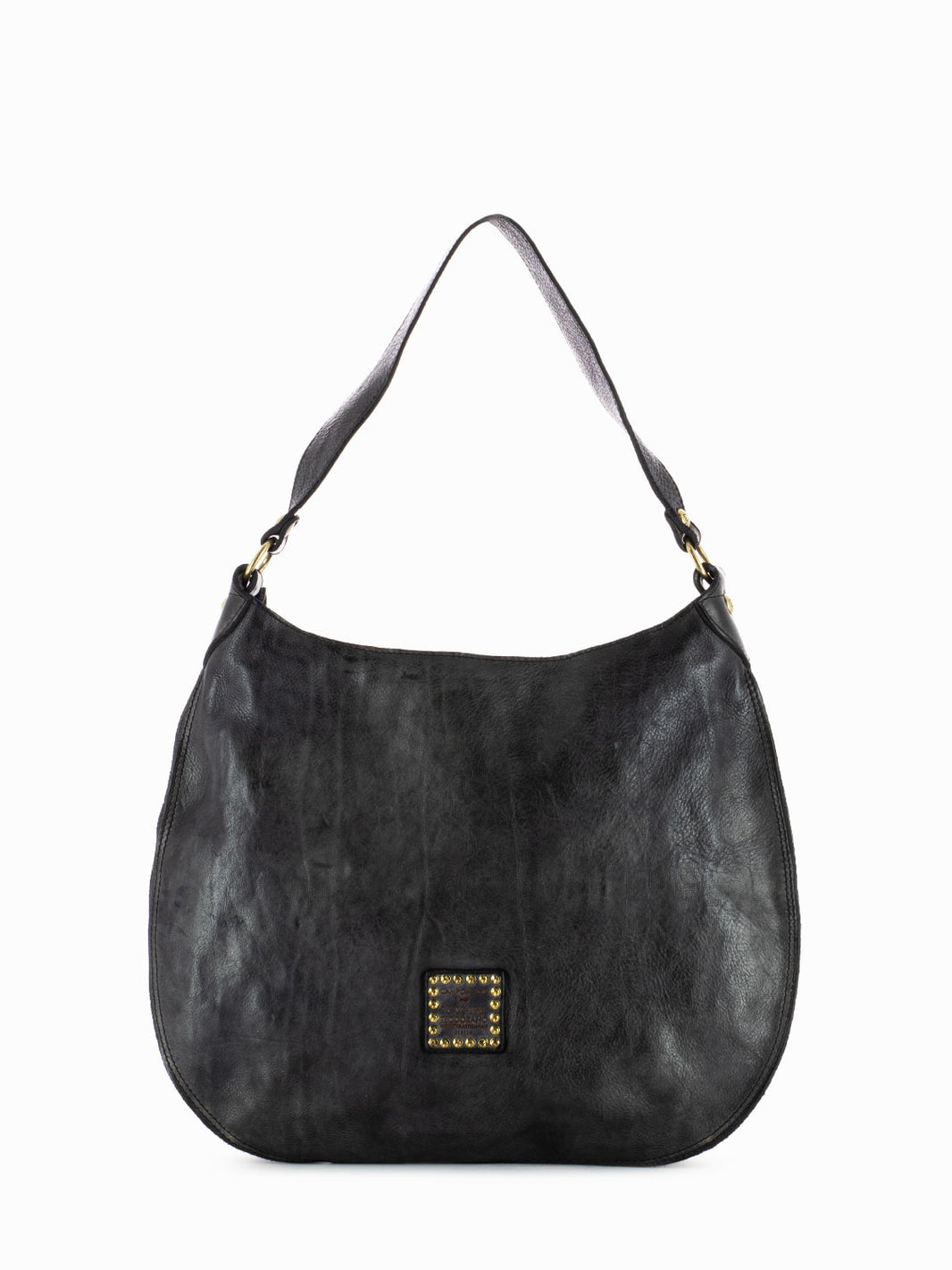 Studded Leather One Shoulder Bag Grey