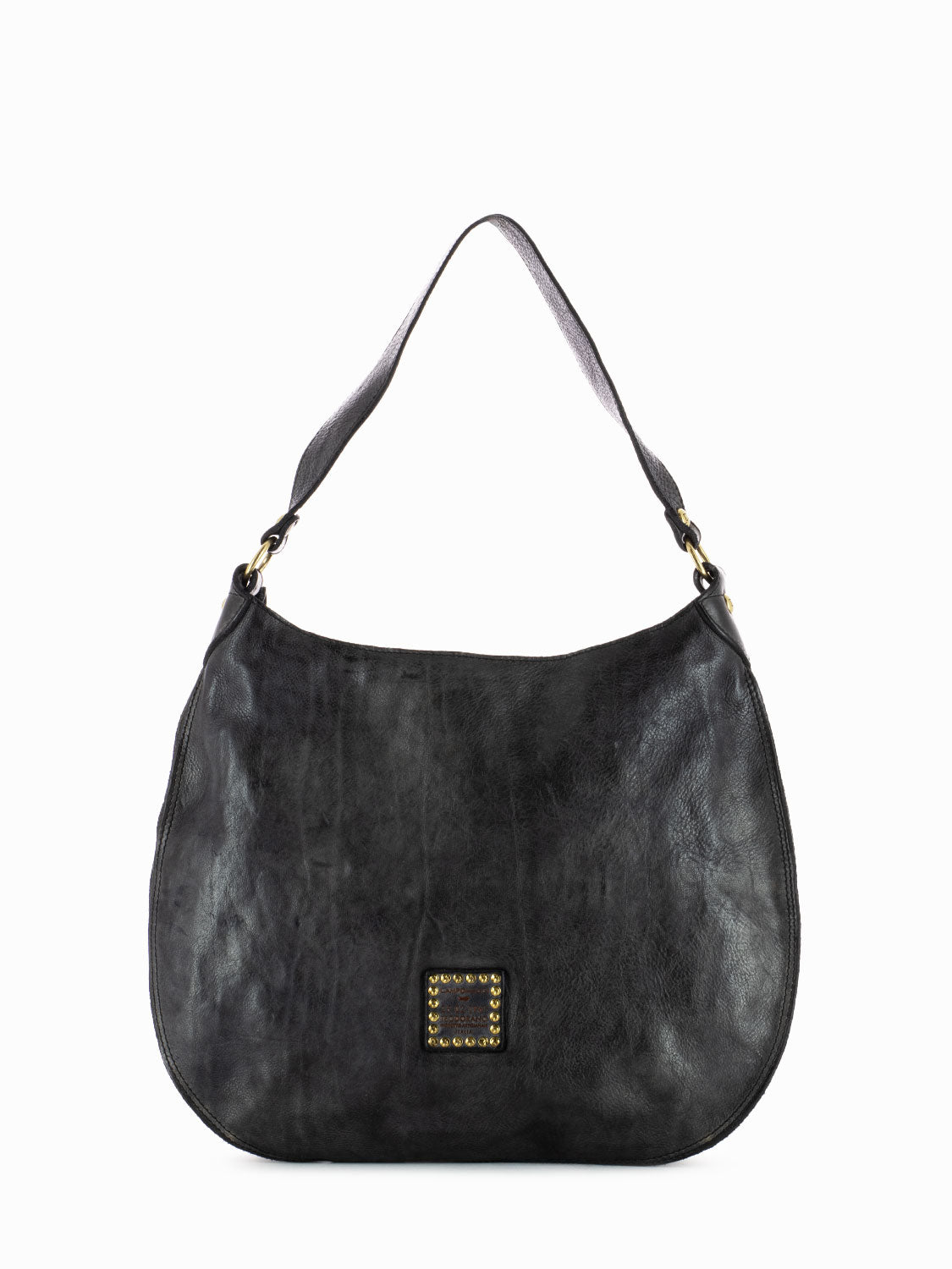 Studded Leather One Shoulder Bag Grey