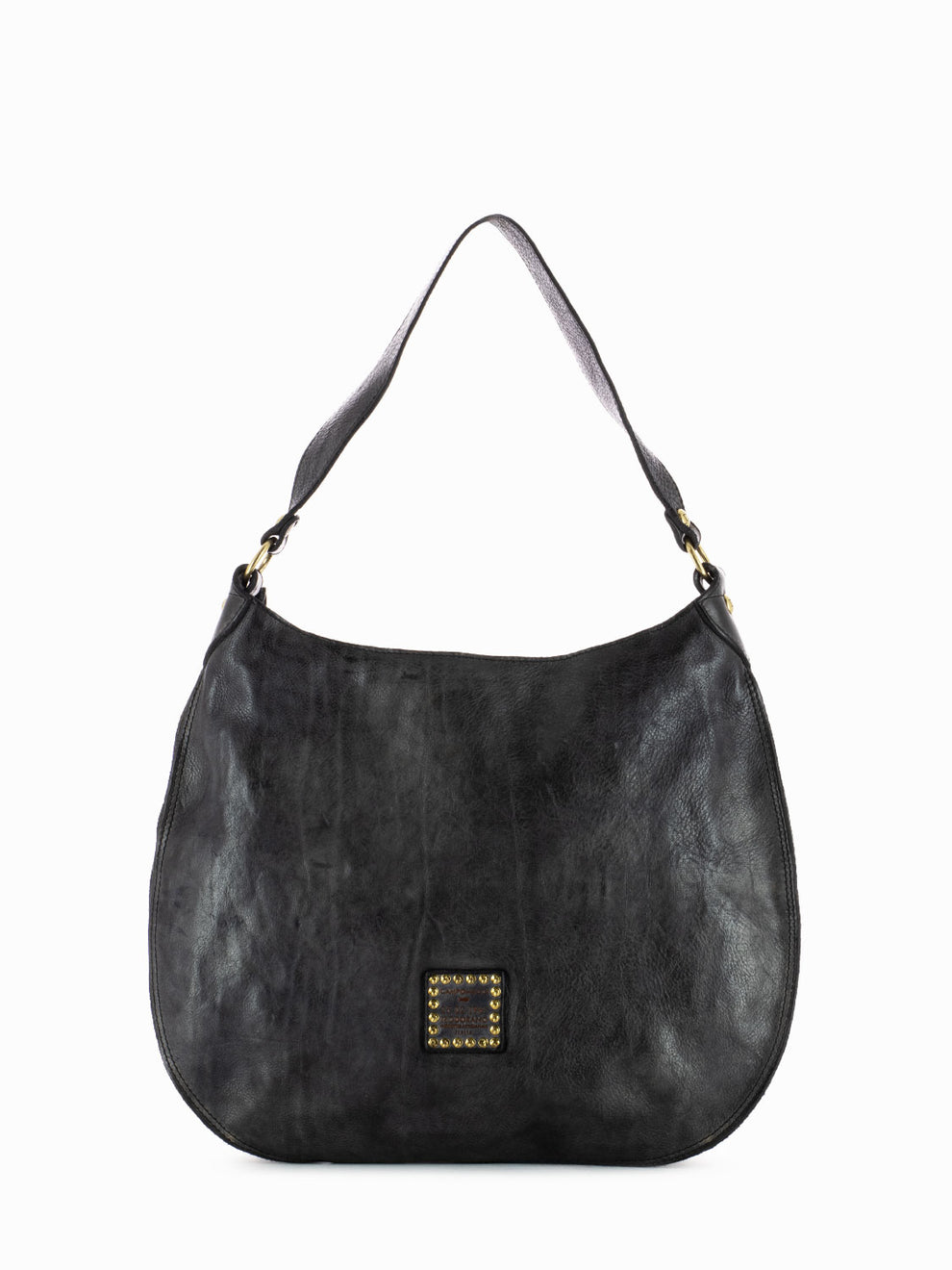 Studded Leather One Shoulder Bag Grey