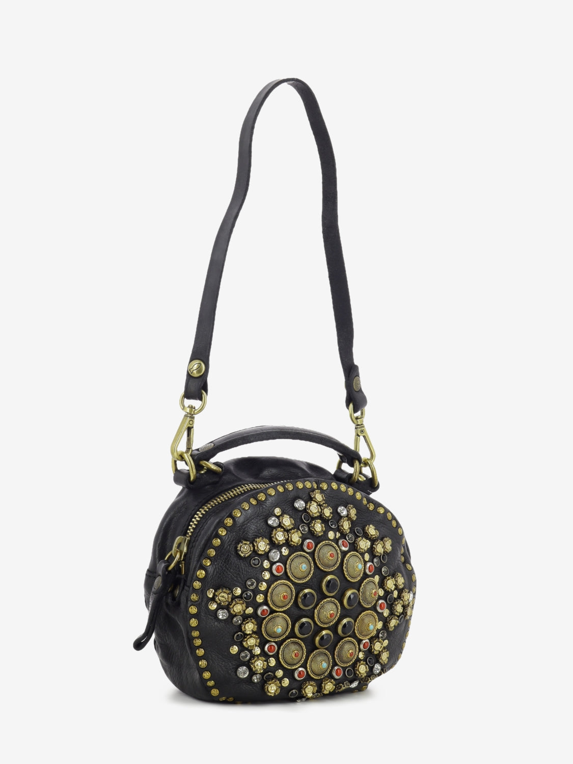 Borsa Orosei in pelle con borchie nero