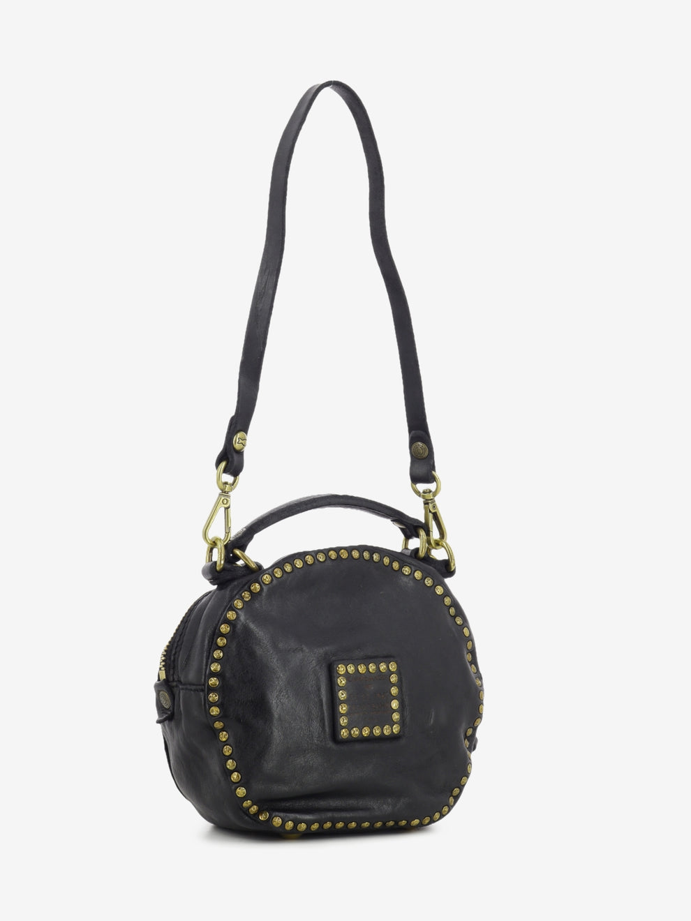 Borsa Orosei in pelle con borchie nero
