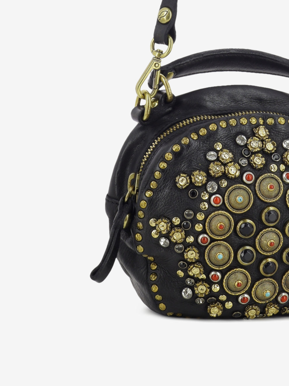 Borsa Orosei in pelle con borchie nero