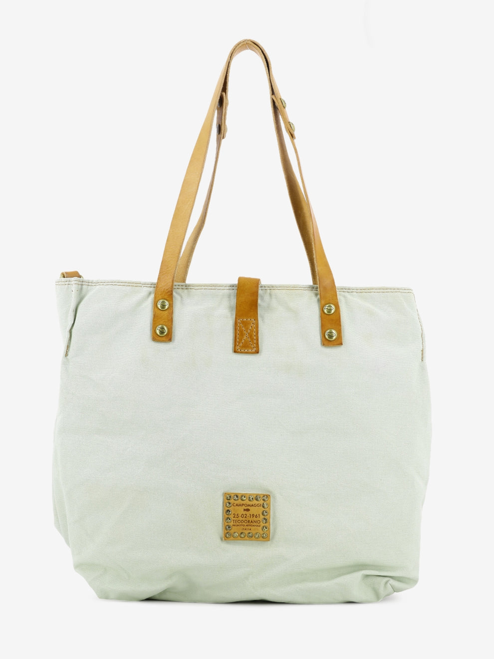 Genziana shopper bag Teodorano print aqua green