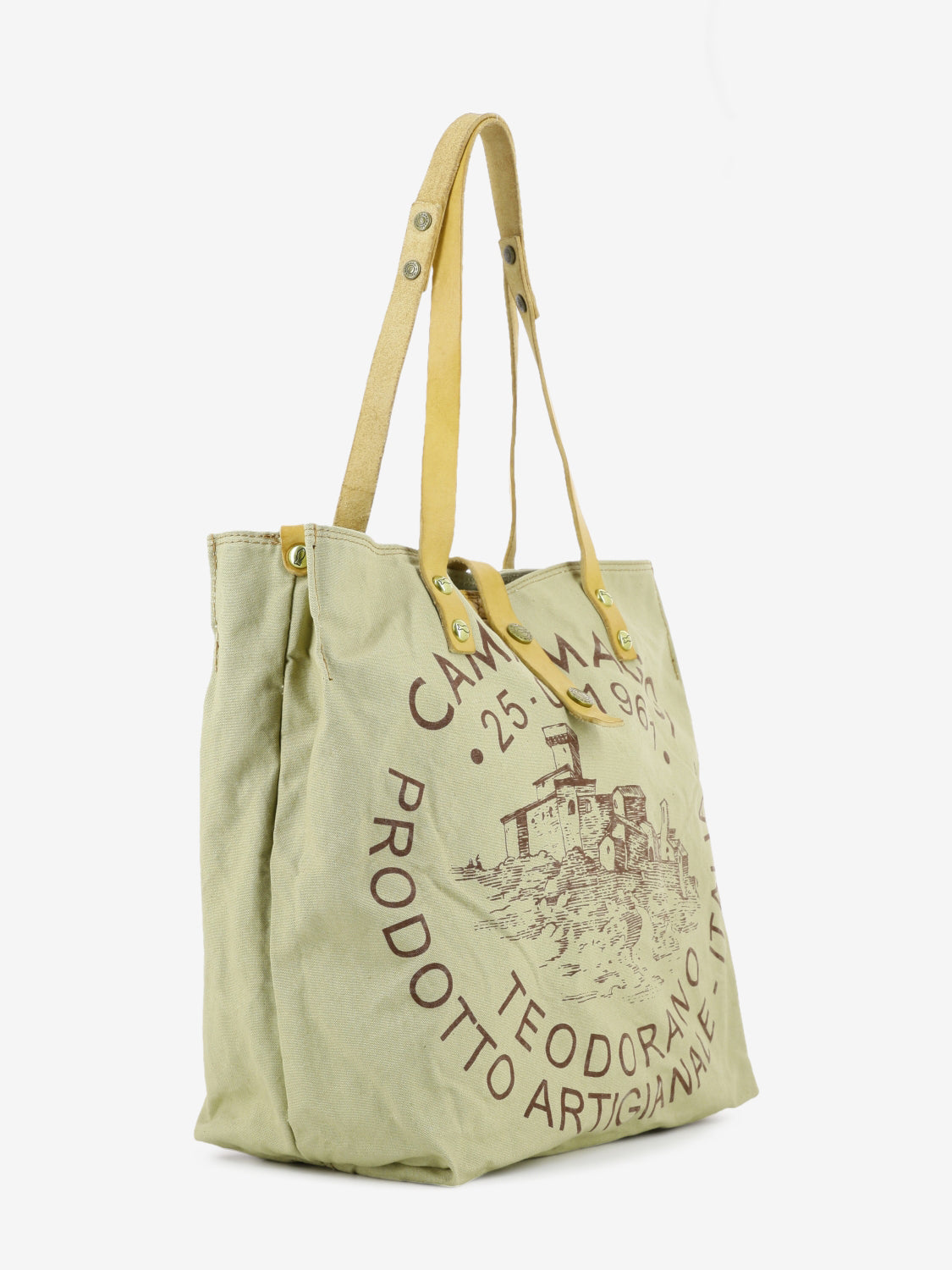 Borsa shopper Genziana stampa Teodorano verde