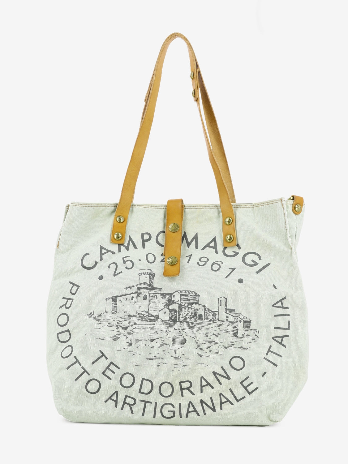 Genziana shopper bag Teodorano print aqua green