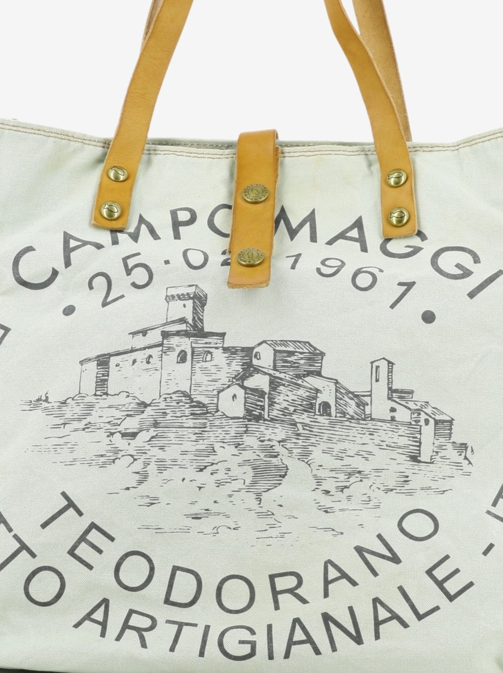 Genziana shopper bag Teodorano print aqua green