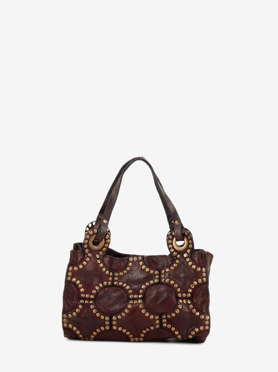 Dafne mini bordeaux leather shopper bag