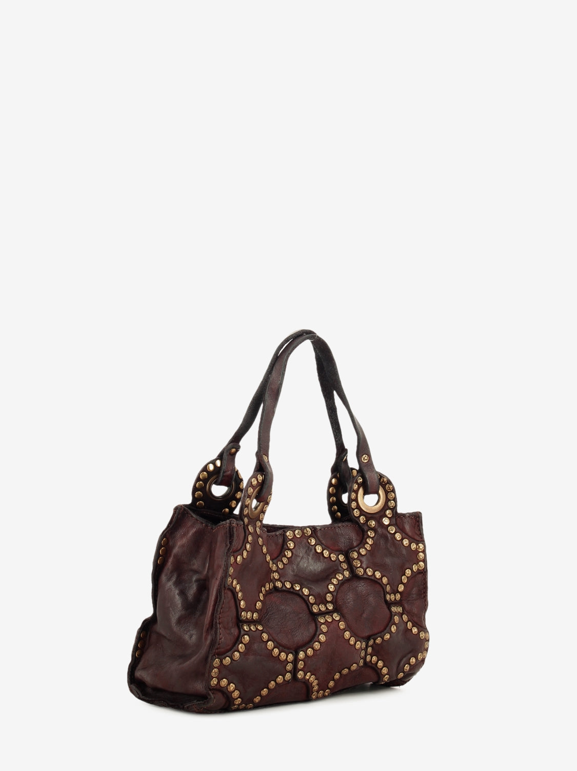 Dafne mini bordeaux leather shopper bag
