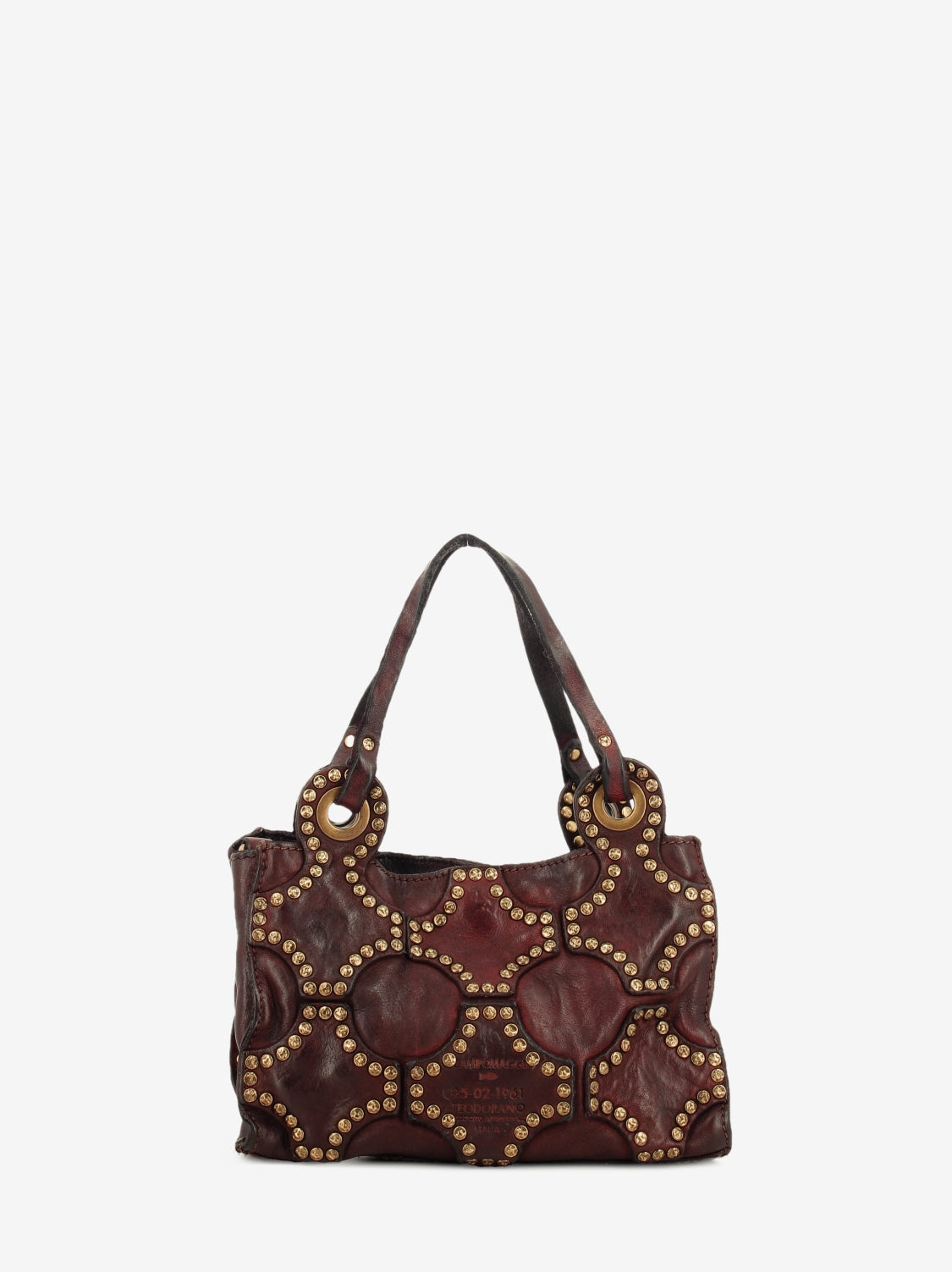 Dafne mini bordeaux leather shopper bag