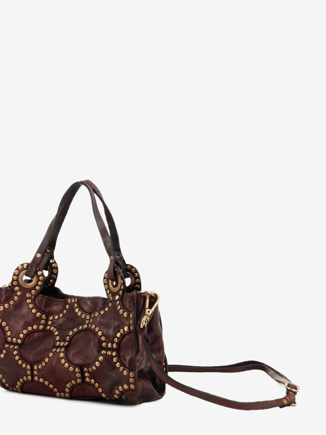 Dafne mini bordeaux leather shopper bag