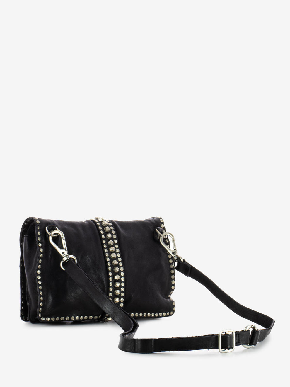Birch clutch bag with shoulder strap and black studs