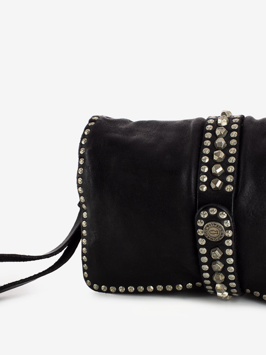 Birch clutch bag with shoulder strap and black studs