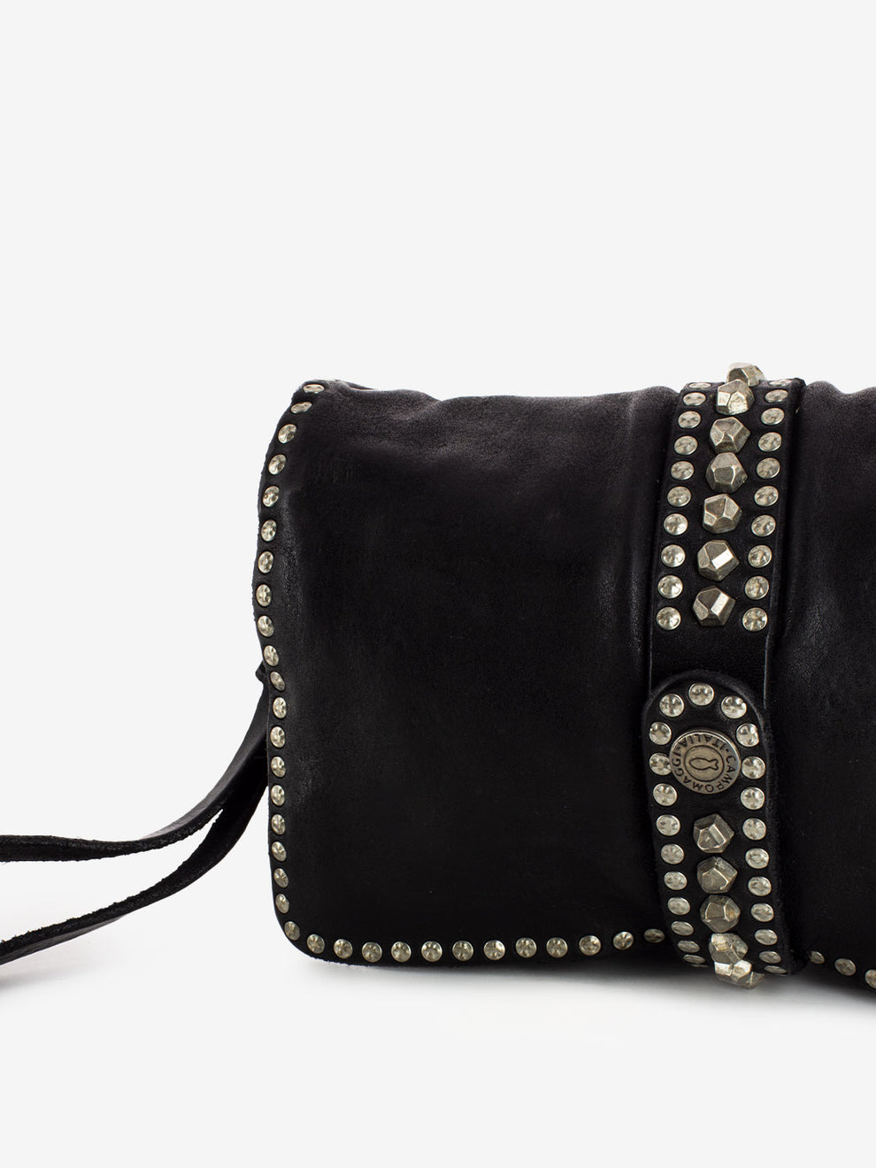 Birch clutch bag with shoulder strap and black studs