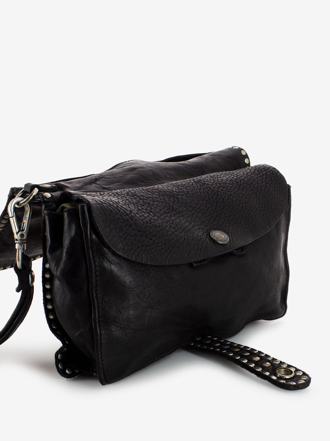 Birch clutch bag with shoulder strap and black studs