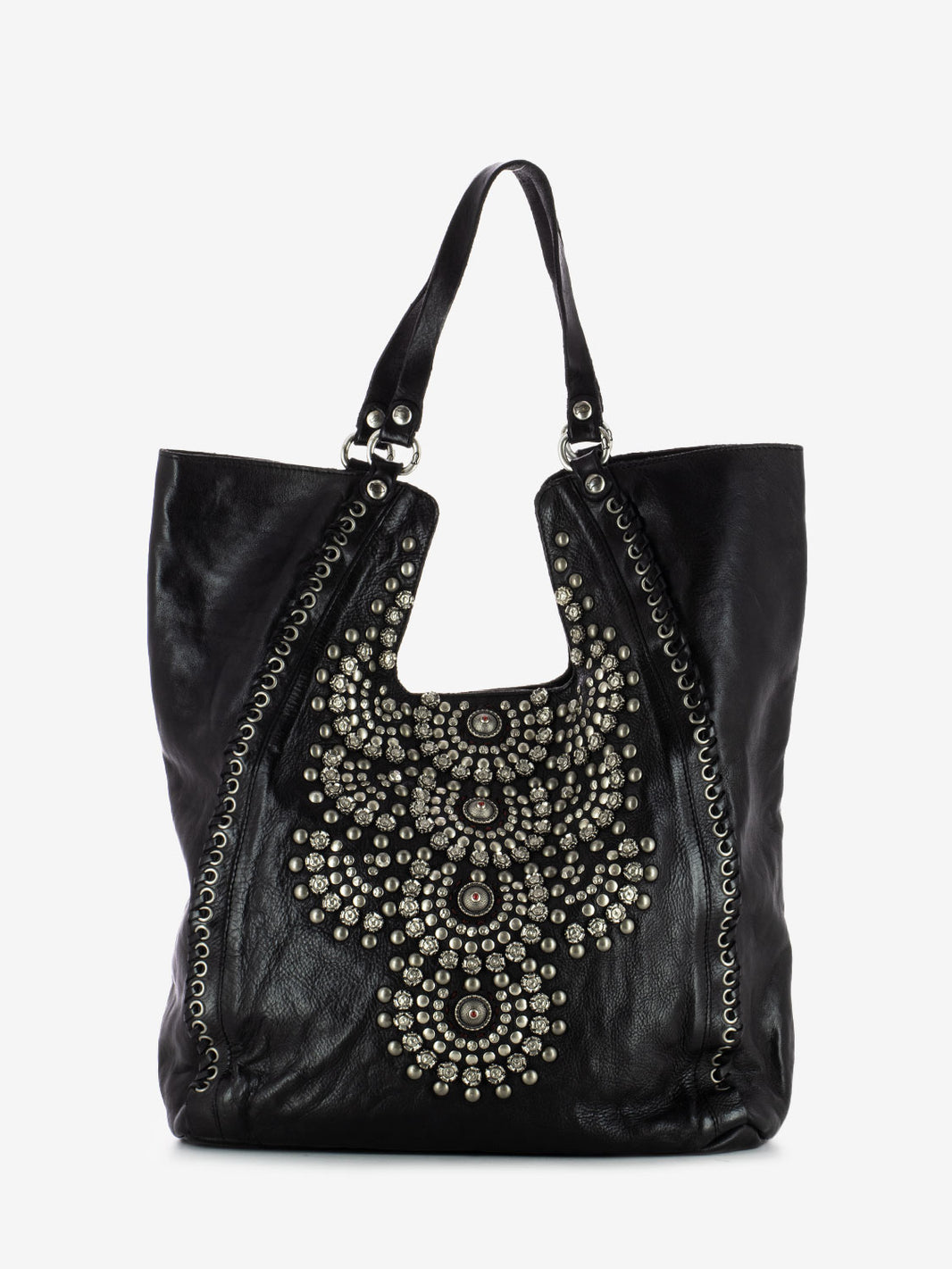 Shopper Camelia in pelle nera