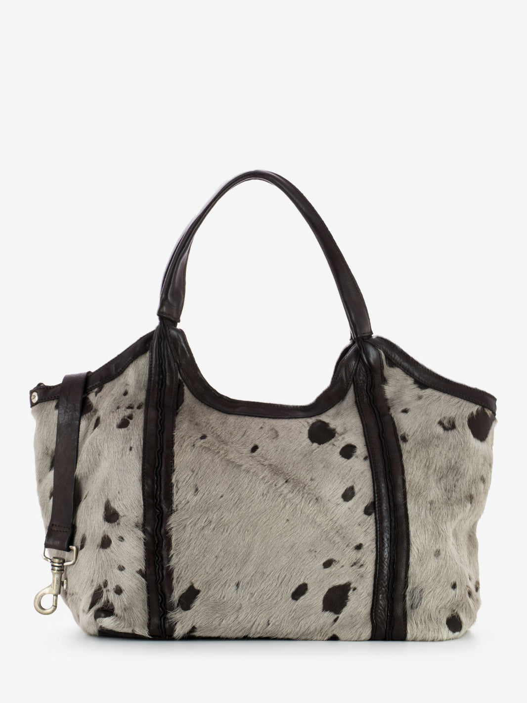 Beige / dark brown pony shopper