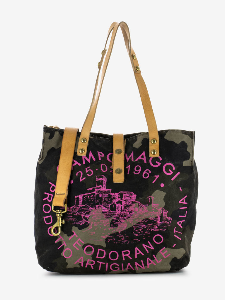 CAMPOMAGGI - Shopper Teodorano in canvas camouflage