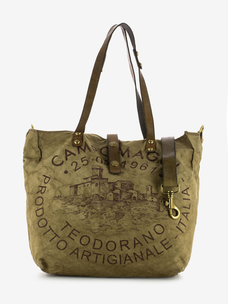 CAMPOMAGGI - Shopper Teodorano in canvas militare