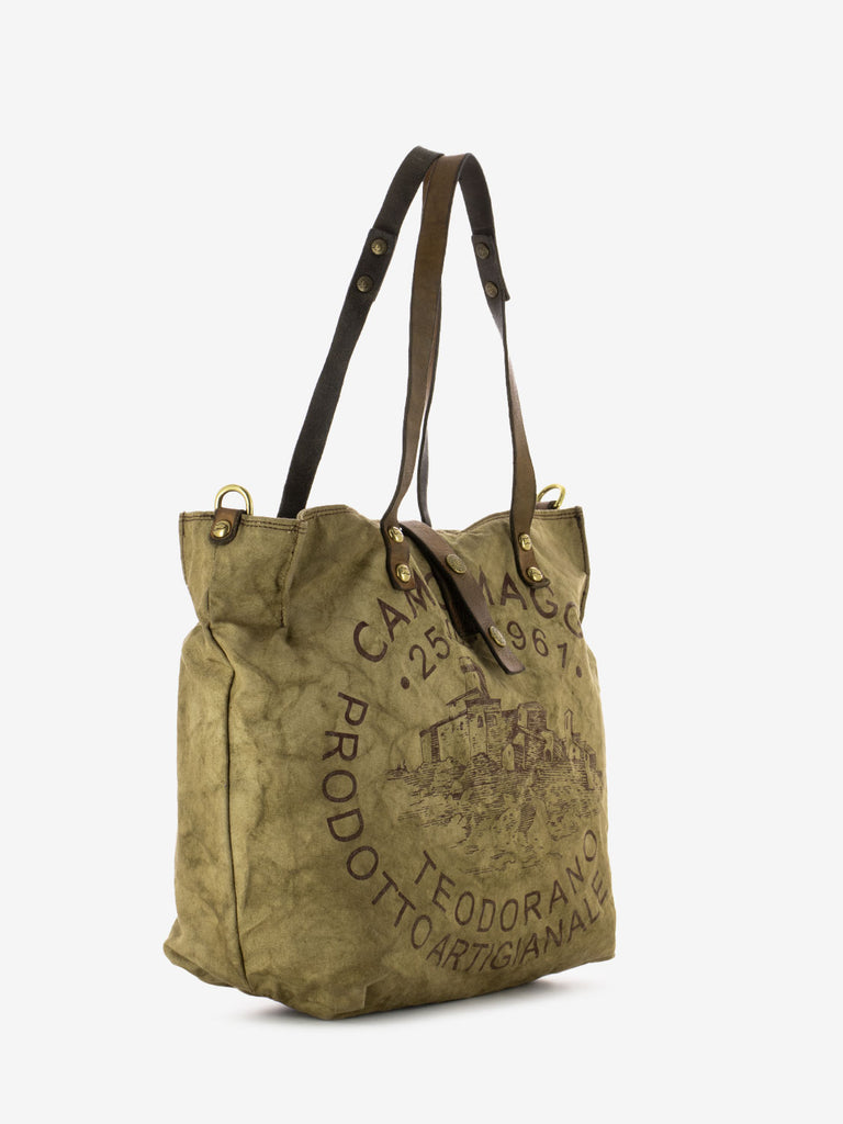 CAMPOMAGGI - Shopper Teodorano in canvas militare